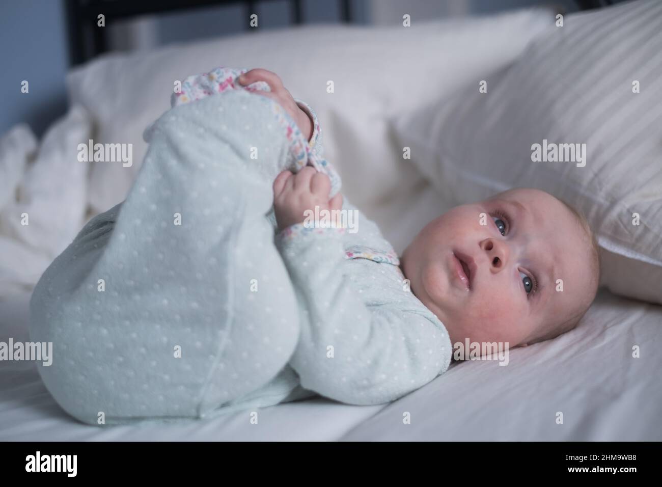 Adorable little baby portrait. Cute baby girl indoor Stock Photo - Alamy