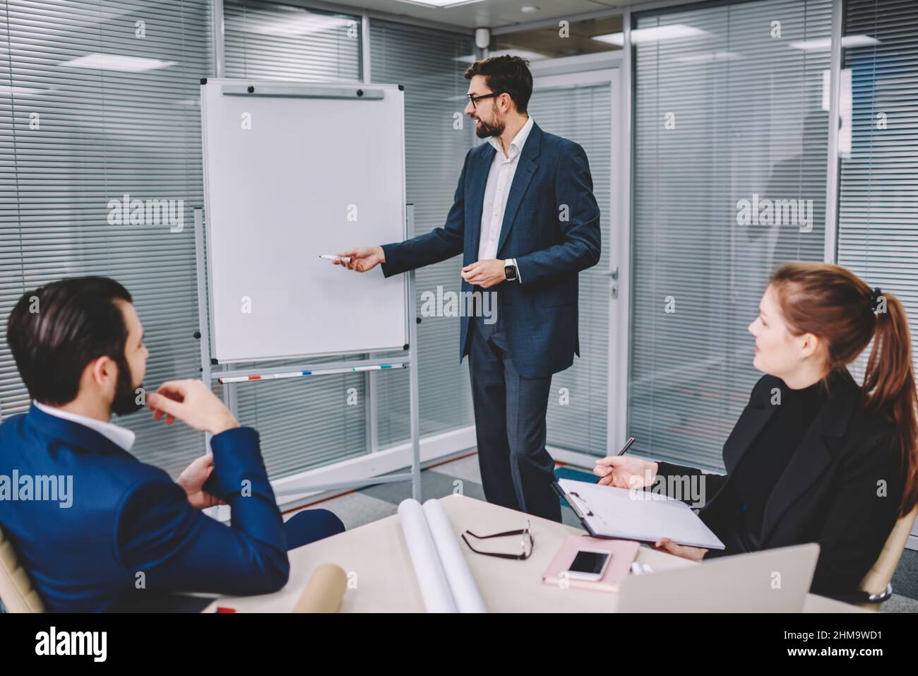 Business people discussing project in office Stock Photo