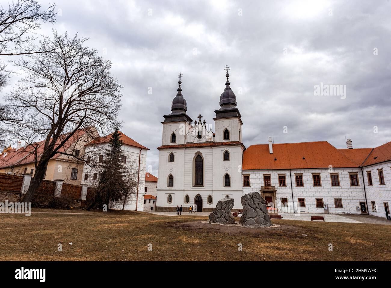 St. Procopius basilica and monastery, jewish town Trebic (the oldest Middle ages settlement of jew community in Central Europe), Moravia, Czechia Stock Photo