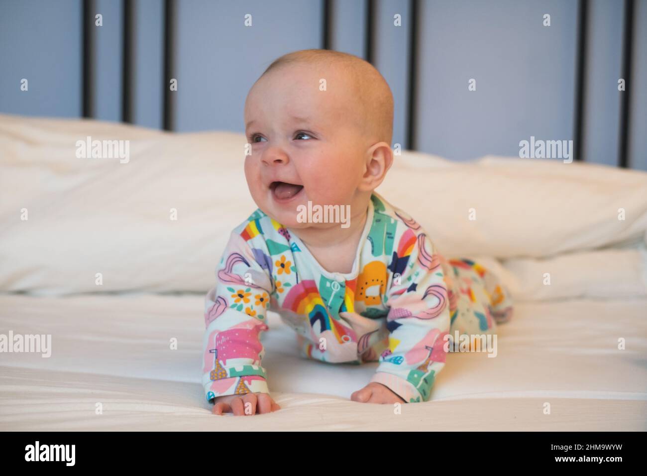 Adorable little baby portrait. Cute baby girl indoor Stock Photo - Alamy