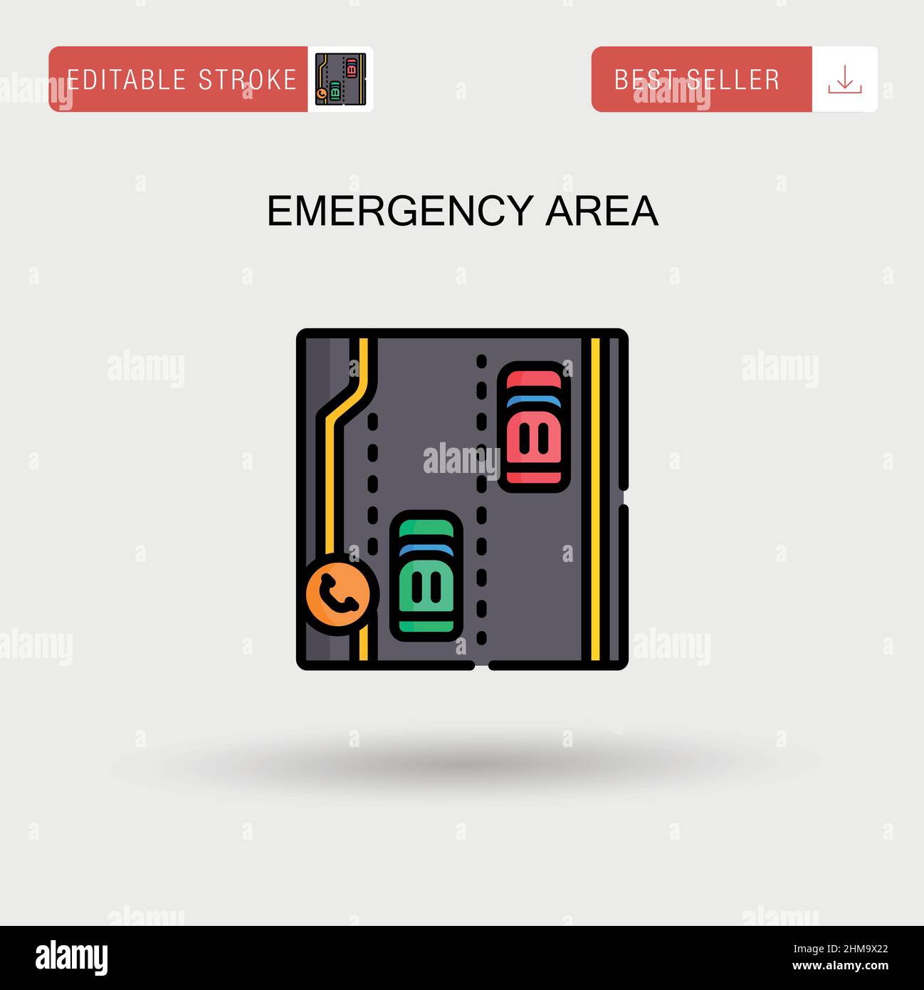 Emergency area Simple vector icon. Stock Vector