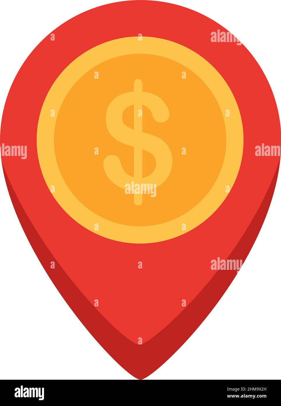 coin in pin location icon Stock Vector Image & Art - Alamy