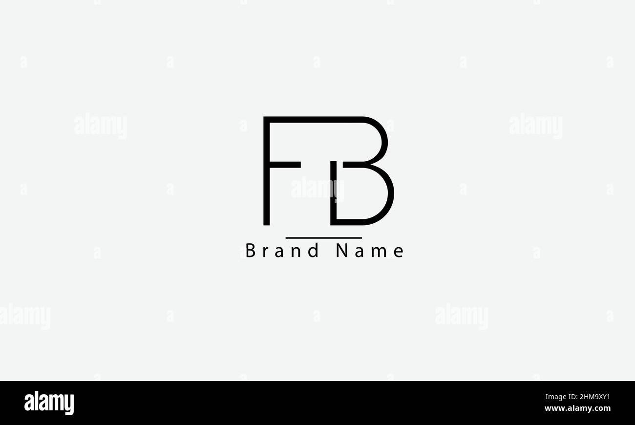 FB BF F B abstract vector logo monogram template Stock Vector