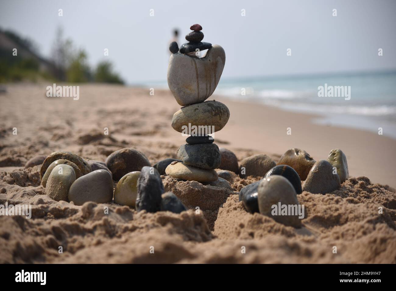 Stacking Stones from the Great Lakes Stock Photo Alamy