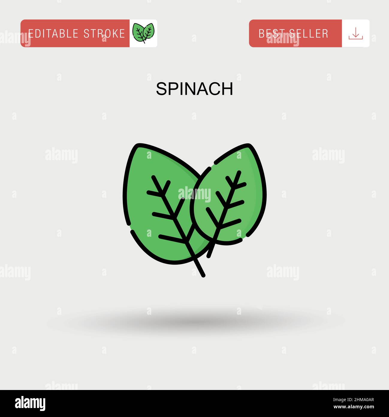 Spinach Simple vector icon. Stock Vector