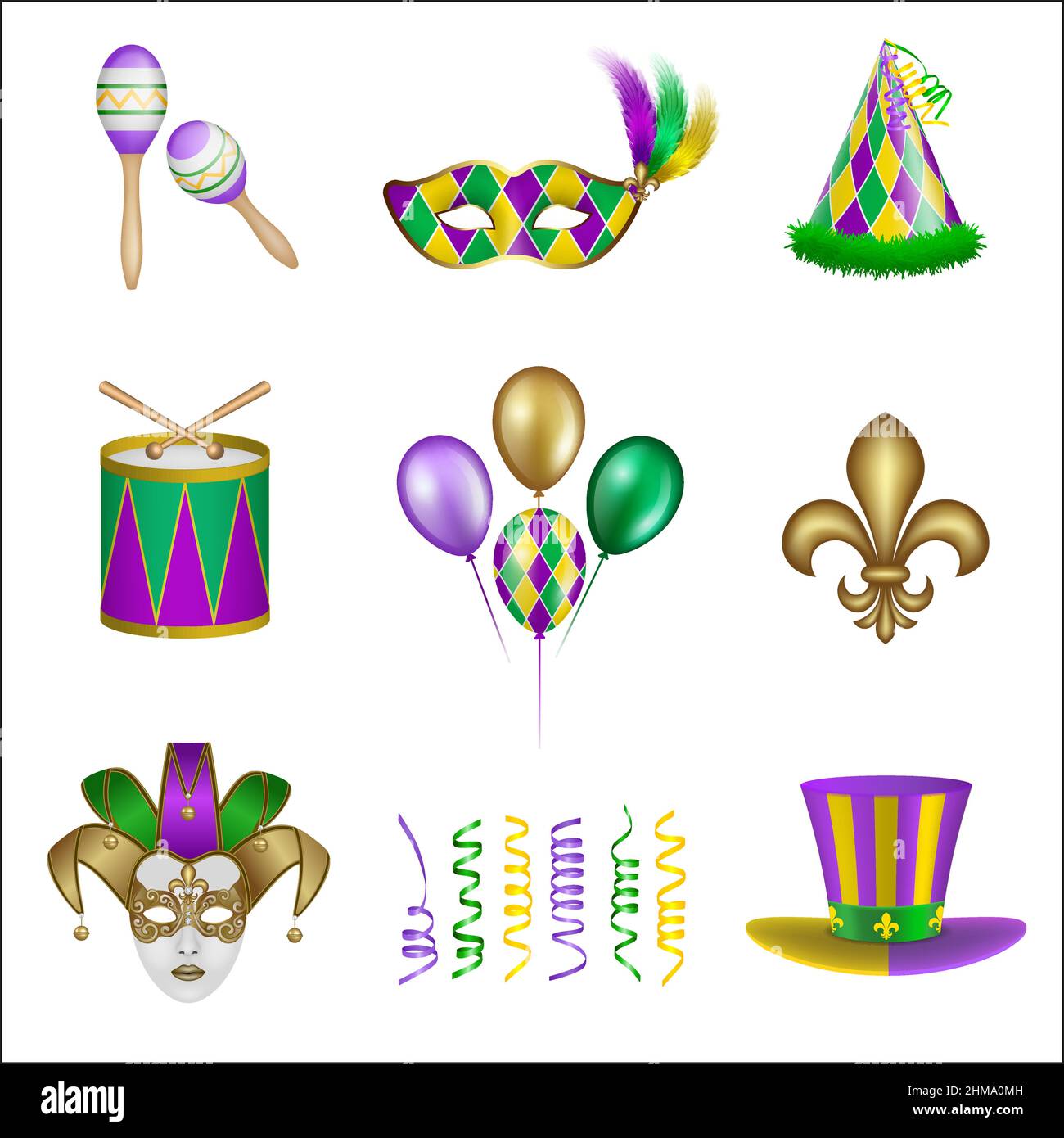 Set of Mardi Gras isolated elements Stock Vector Image & Art - Alamy