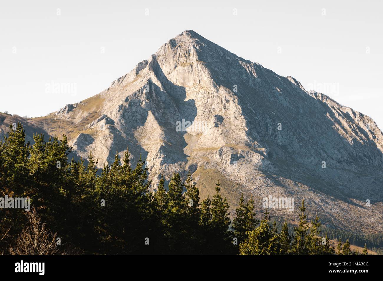 Wooded Ridges Scenic landscape of rough mountain ridge and green valley with ...