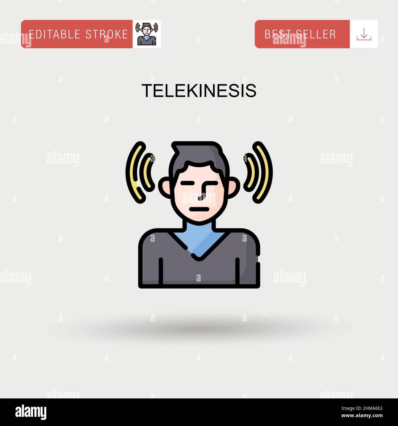 Telekinesis Simple vector icon. Stock Vector