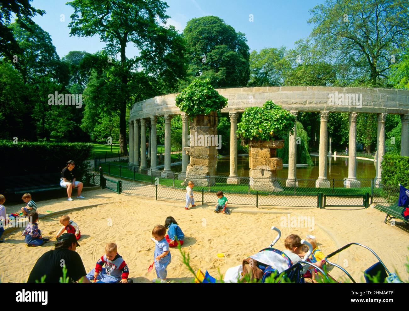 Kindergarden in Paris park, Stock Photo