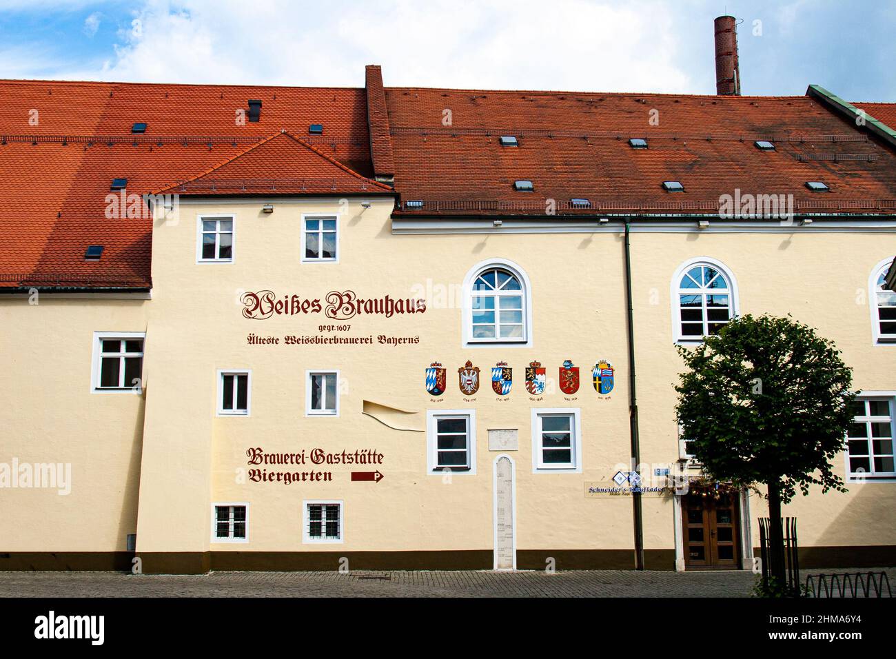 Germany, Kelheim, ancient southern German city of the Danube and Altmuhl Rivers and the Rhine Danube Canal. Site of the Battle of Nations Stock Photo