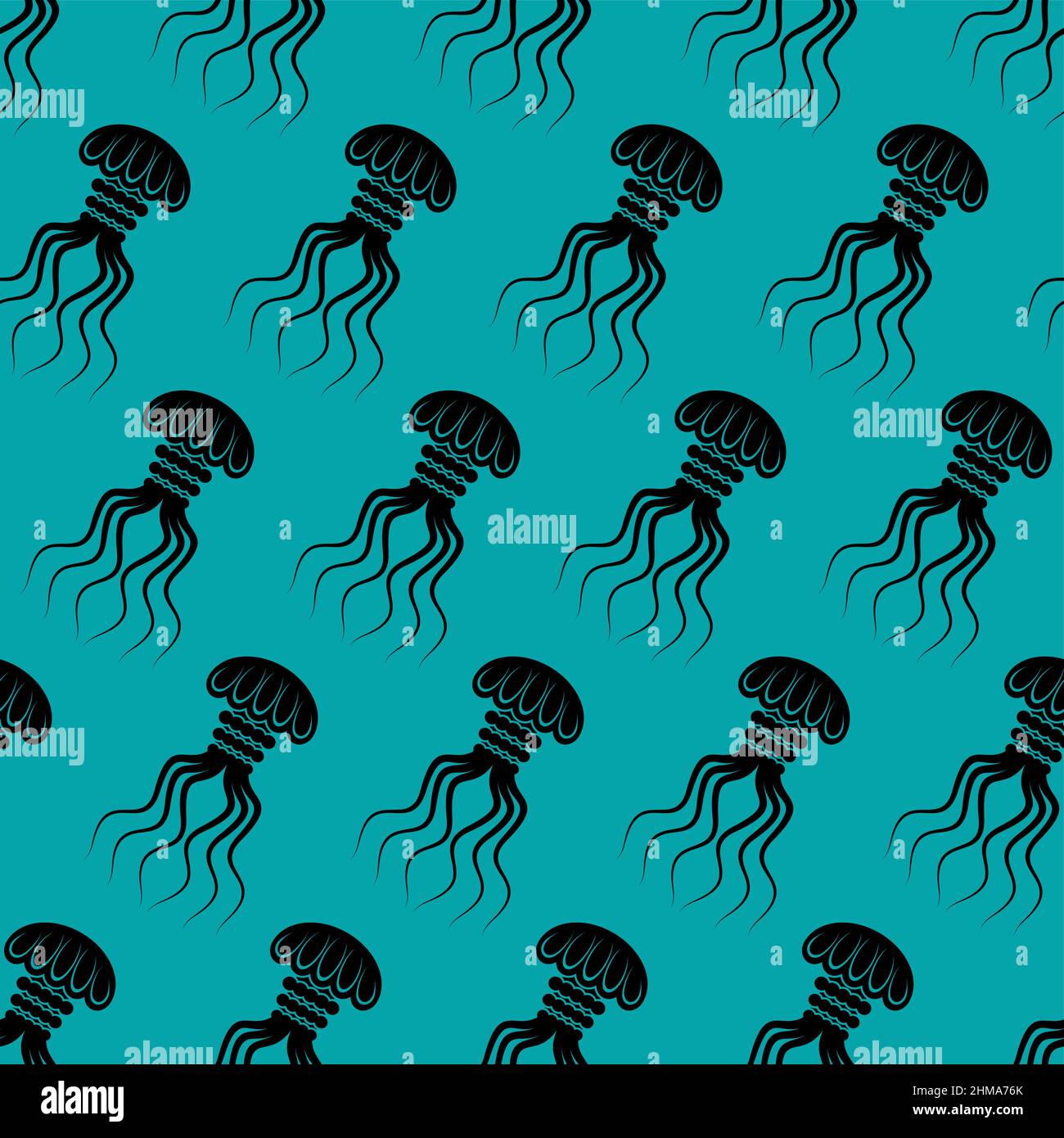Jellyfish pattern seamless. medusa background. marine animal Vector ...