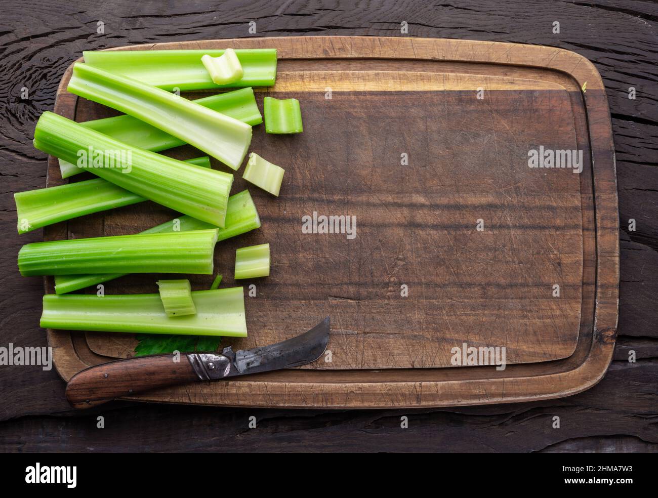 Pile of celery ribs isolated on white background Stock Photo Alamy