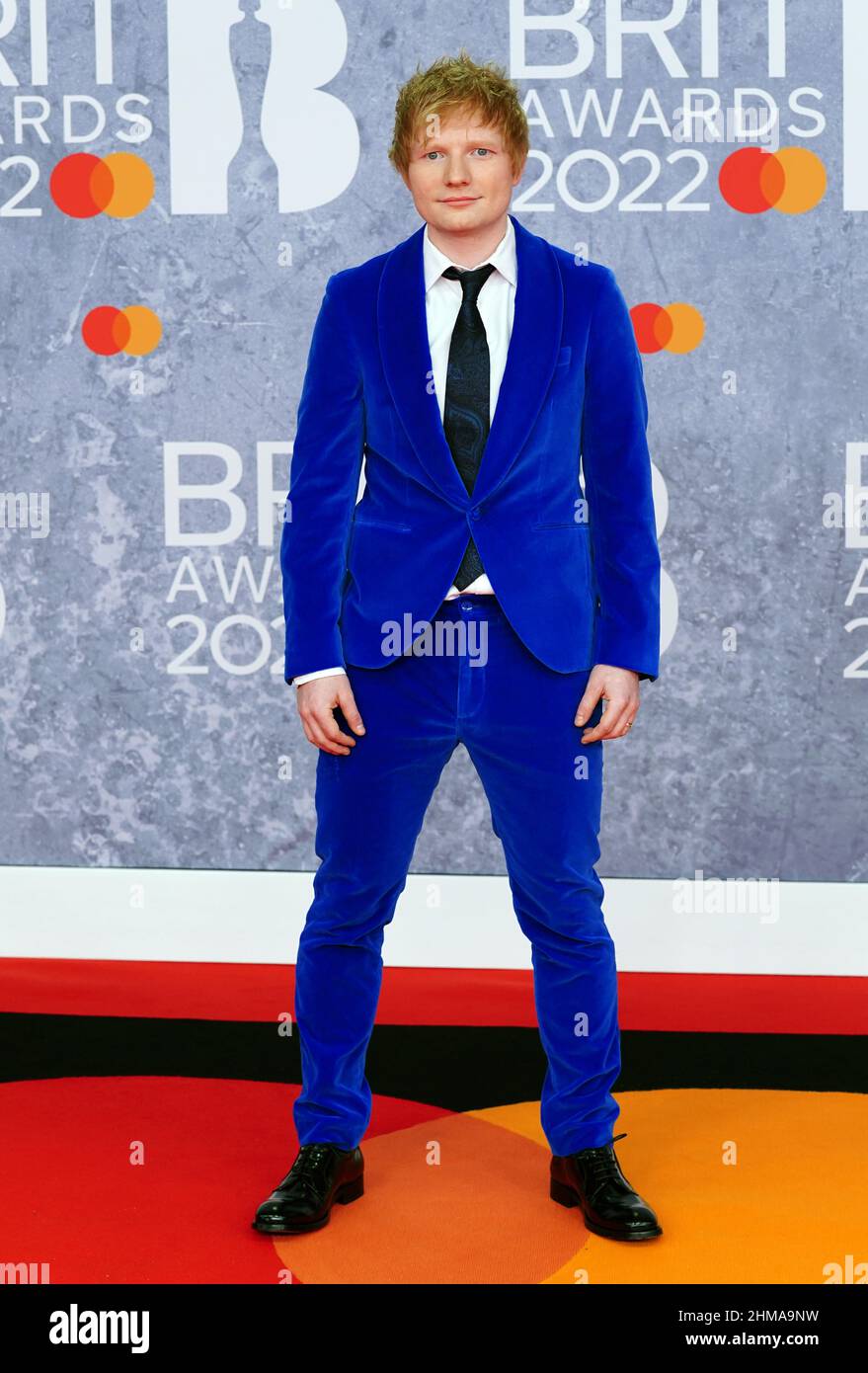 Ed Sheeran attending the Brit Awards 2022 at the O2 Arena, London. Picture  date: Tuesday February 8, 2022 Stock Photo - Alamy