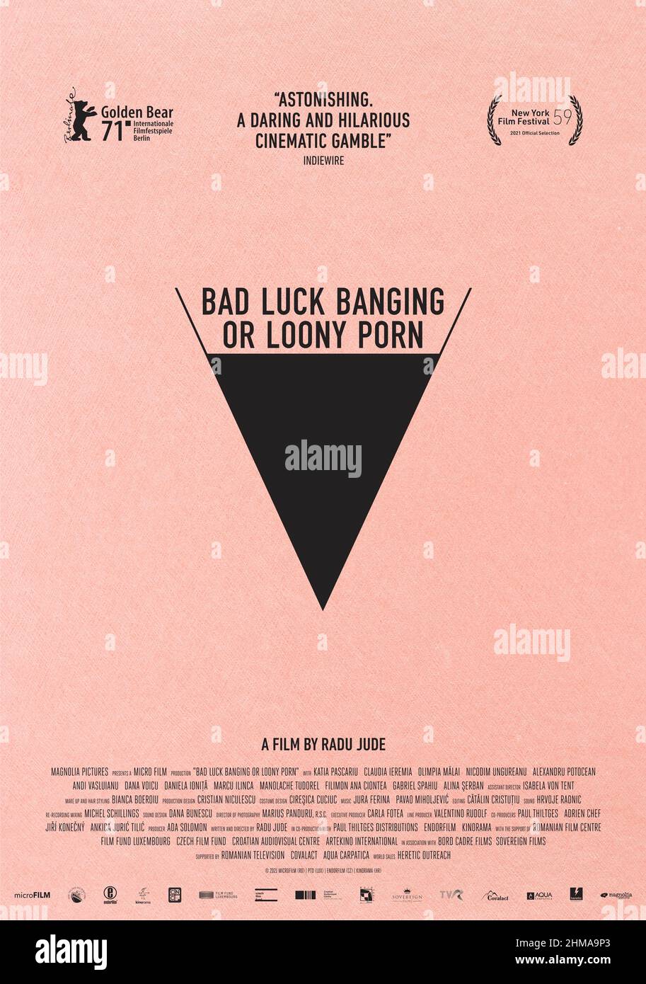 Bad Luck Banging or Loony Porn (2020) directed by Radu Jude and starring Katia Pascariu, Claudia Ieremia and Olimpia Ma. Emi, a school teacher, finds her career and reputation under threat after a personal sex tape is leaked on the Internet. Forced to meet the parents demanding her dismissal, Emi refuses to surrender to their pressure. Stock Photo