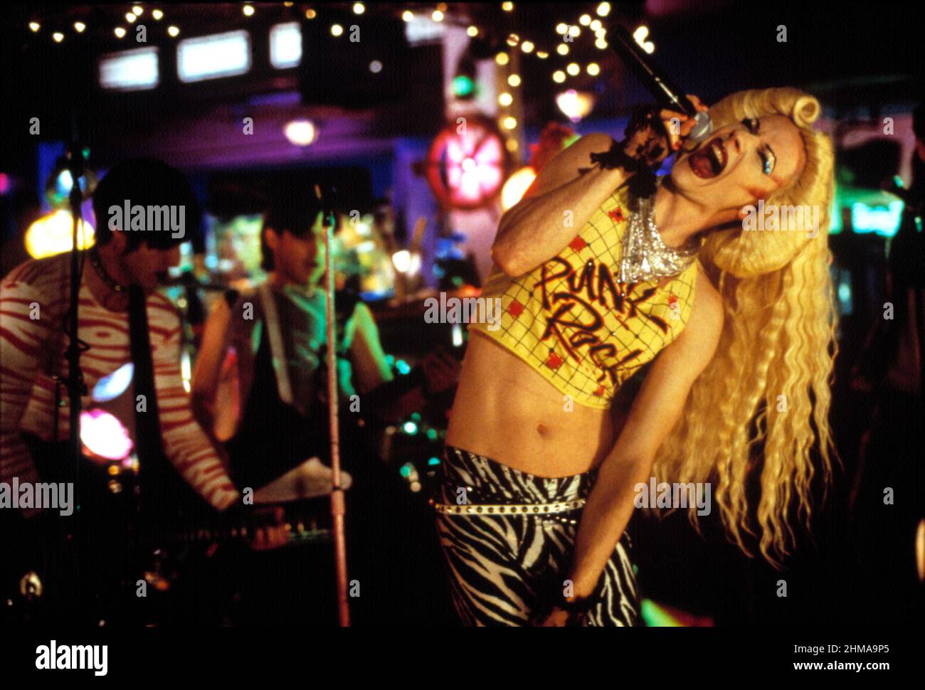 Hedwig and the Angry Inch (2001) directed by John Cameron Mitchell and starring John Cameron Mitchell, Miriam Shor and Stephen Trask. A transgender punk-rock singer from East Berlin tours the U.S. with her band as she tells her life story and follows the former lover/band-mate who stole her songs. Stock Photo
