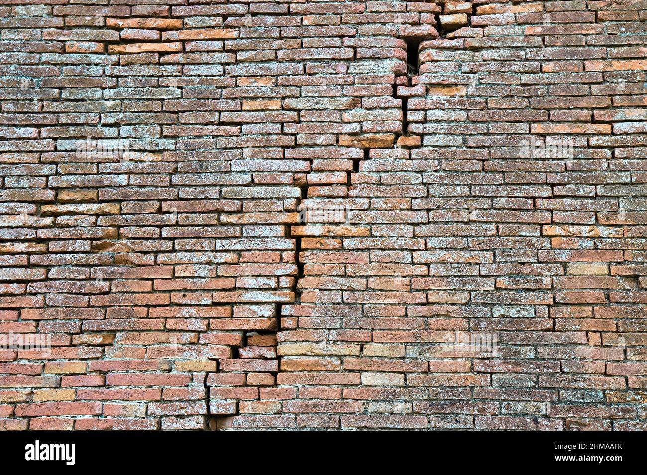Deep crack in a brick wall Stock Photo Alamy