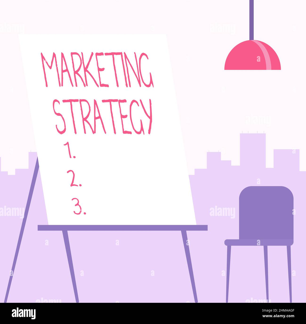 Conceptual display Marketing Strategy. Business approach Scheme on How