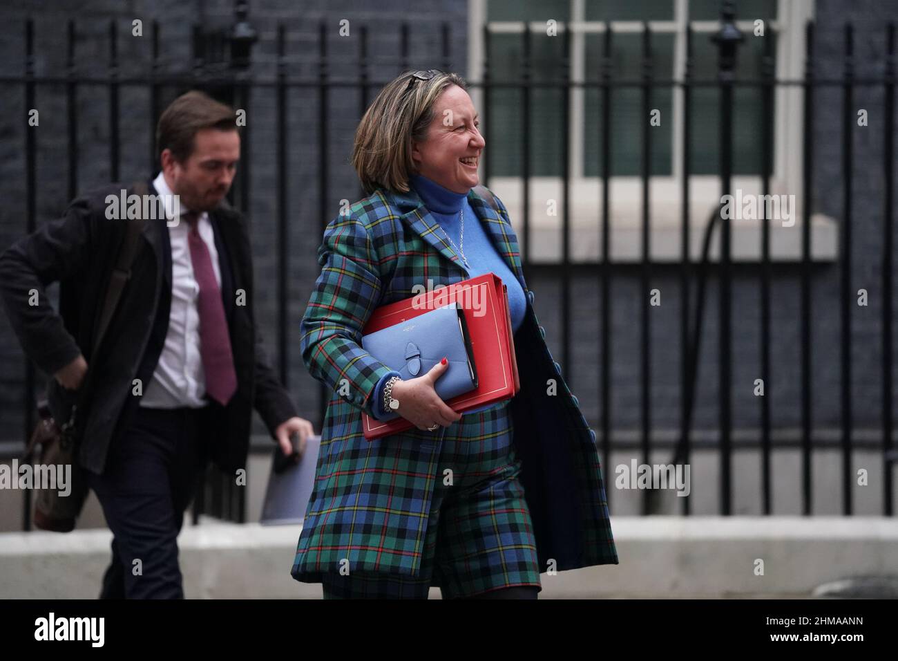 International Trade Secretary Anne-Marie Trevelyan leaves Downing Street, London, as Prime Minister Boris Johnson reshuffles his Cabinet. Picture date: Tuesday February 8, 2022. Stock Photo