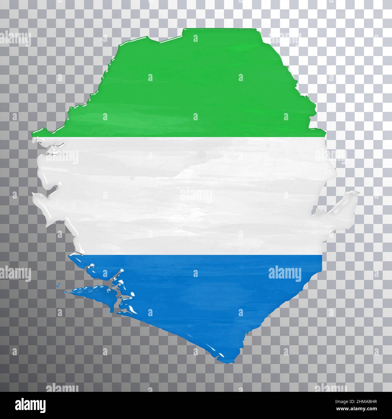 Sierra Leone flag and map, transparent background, Clipping path Stock ...