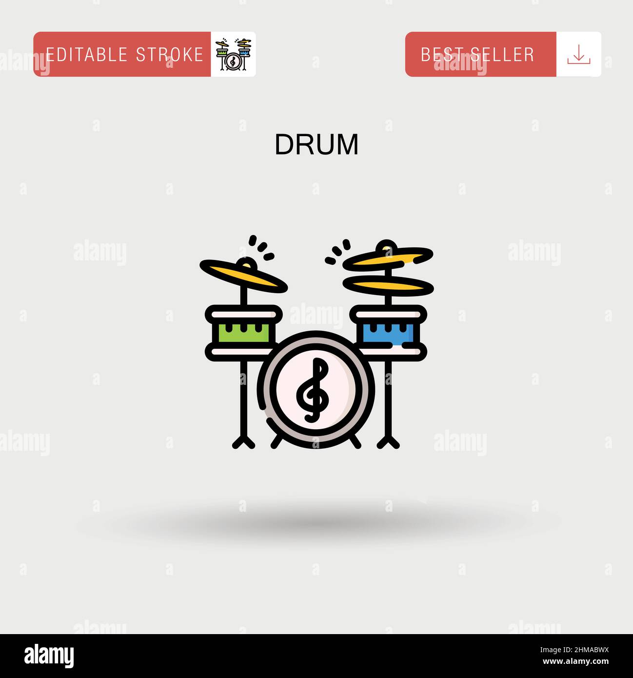 Bass drum white background Stock Vector Images - Alamy