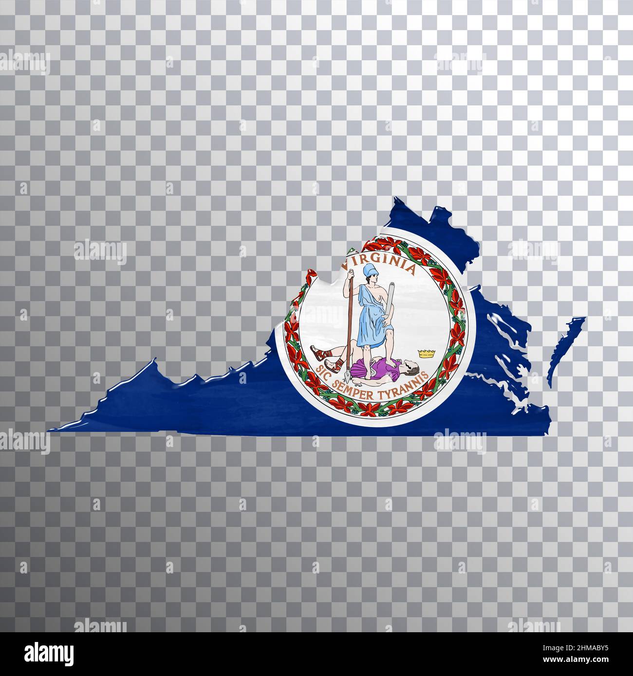 Virginia flag and map, transparent background, Clipping path Stock ...