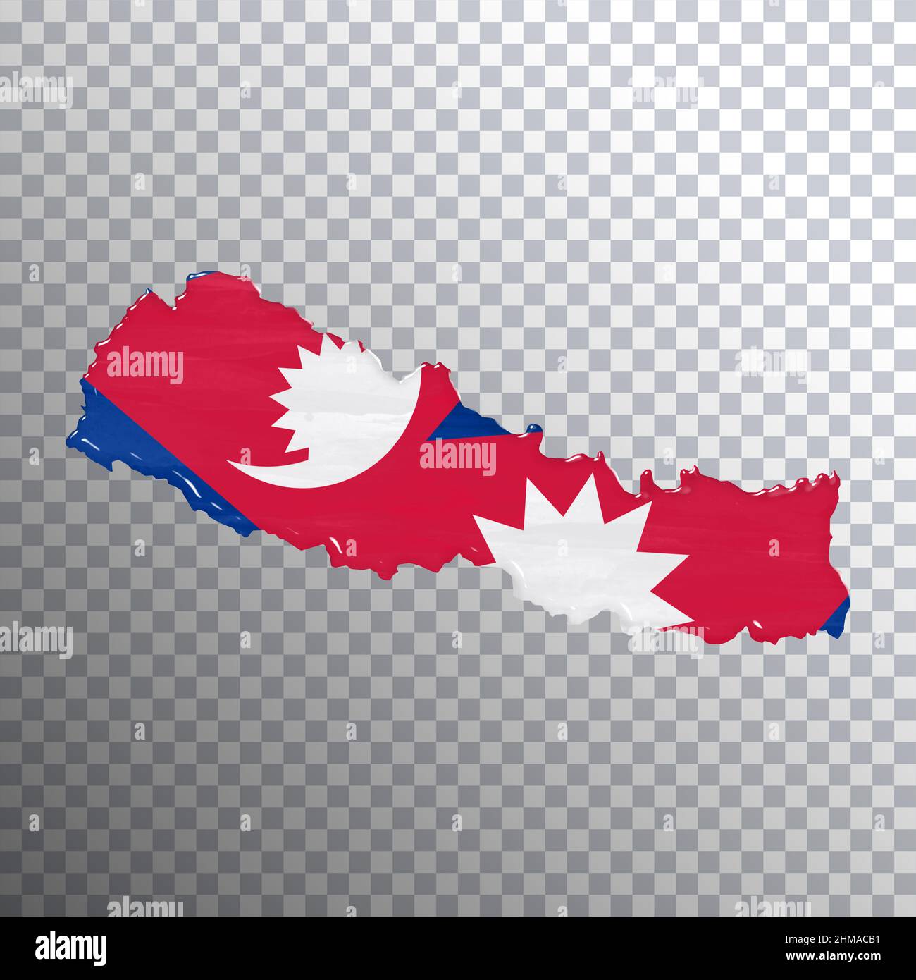 Nepal flag and map, transparent background, Clipping path Stock Photo Alamy