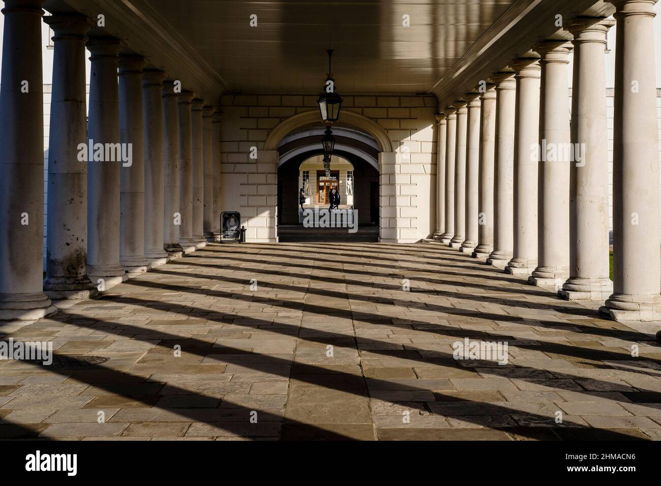 Colonnaded walk of The Queen's House, Greenwich, London, UK Stock Photo