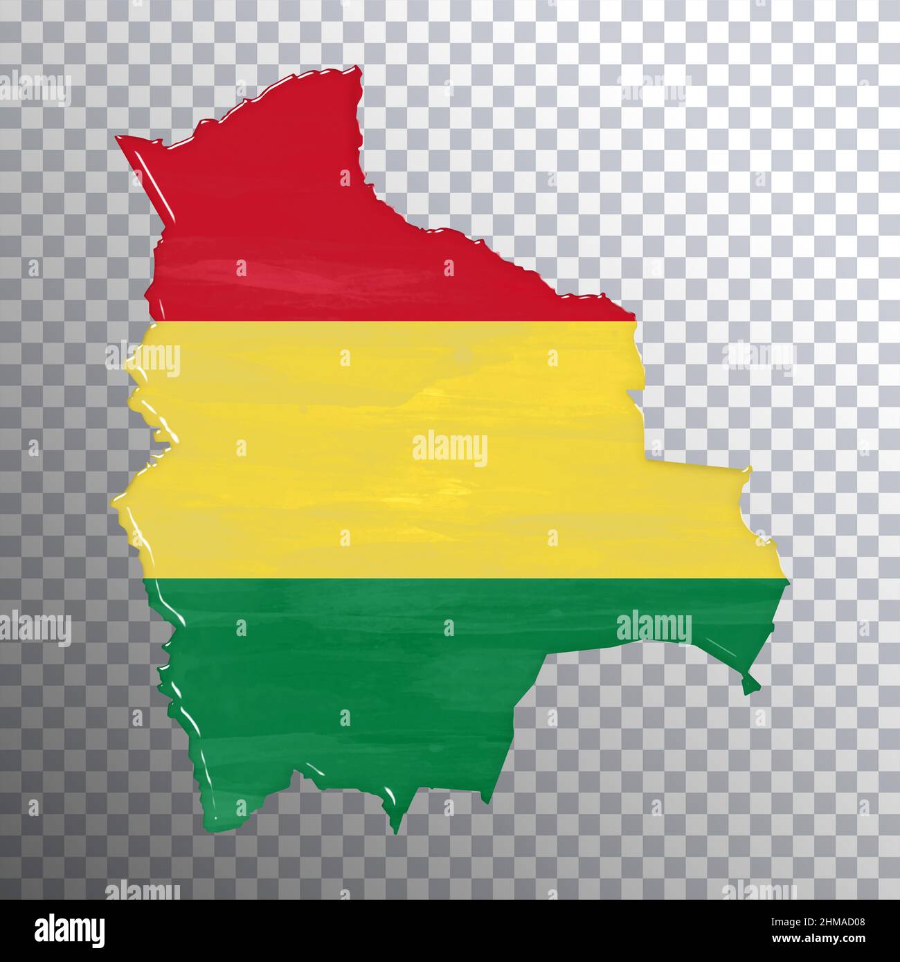 Bolivia flag and map, transparent background, Clipping path Stock Photo