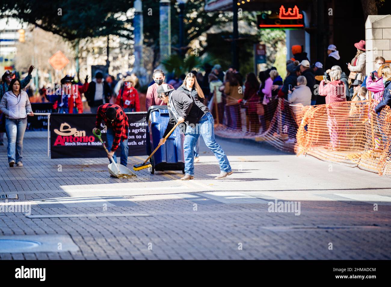 parade poop patrol in san antonio texas Stock Photo Alamy
