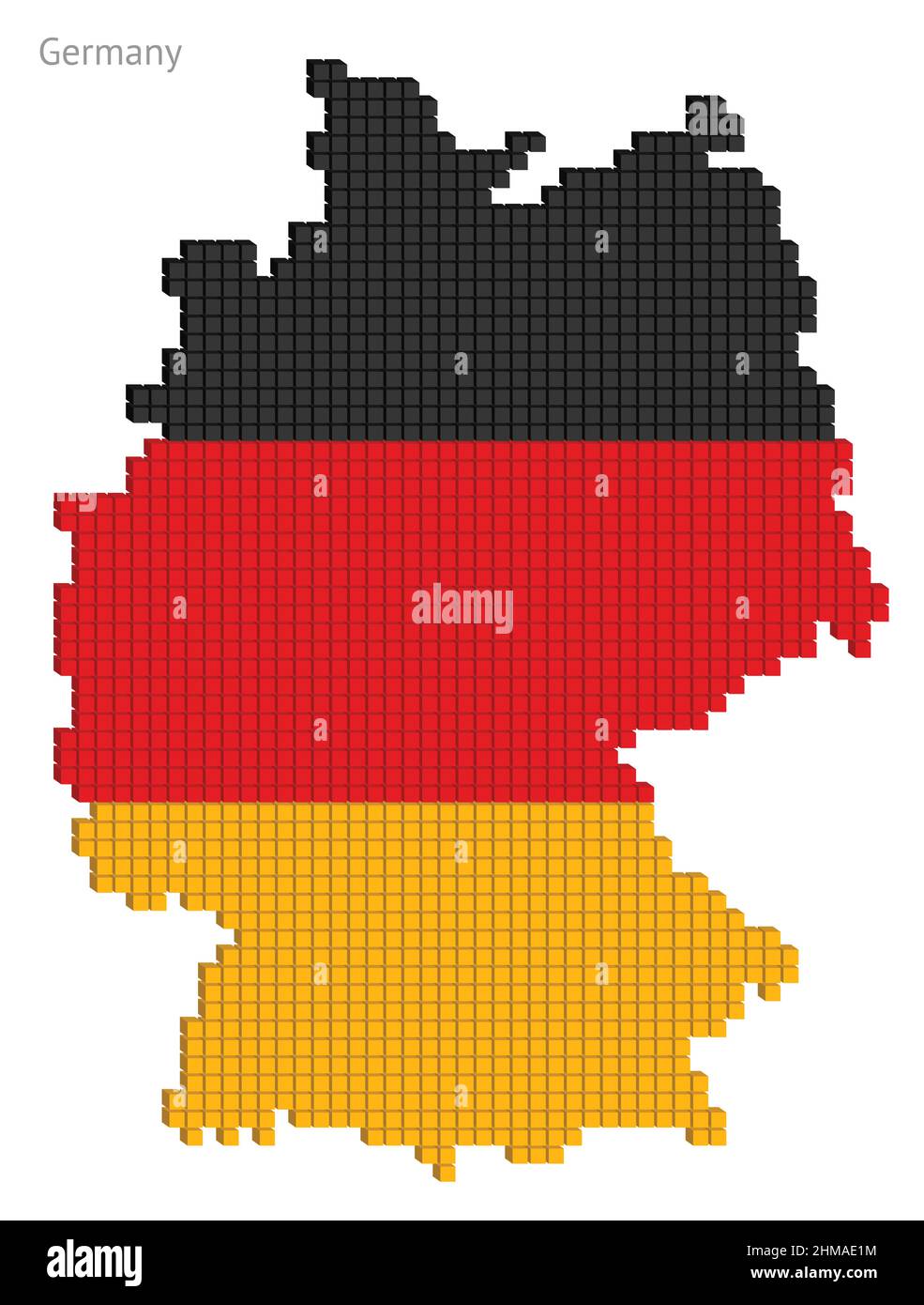 Dotted map plan vector illustration graphic with small cubes geographical map in flag colors Stock Vector