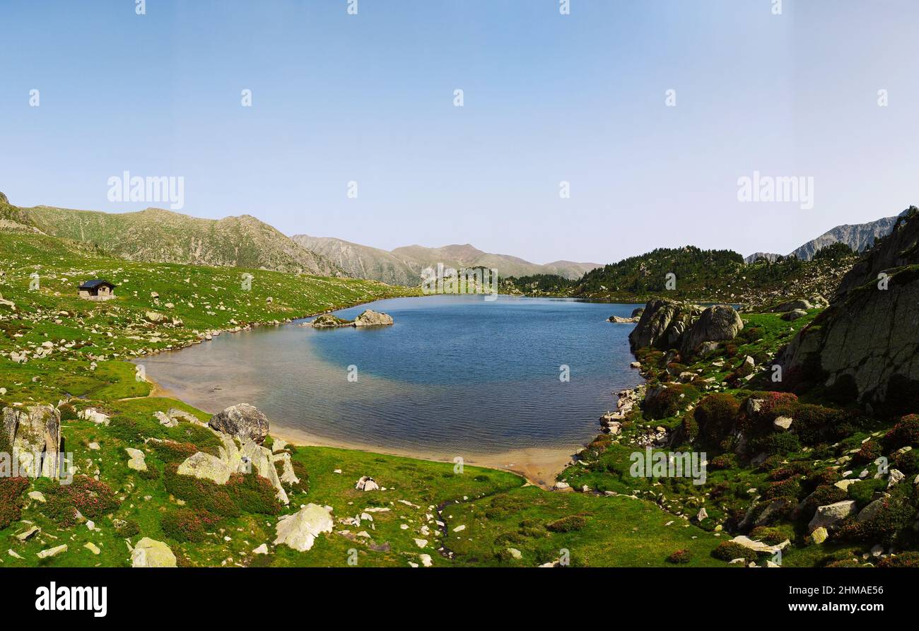 Montmalus Lake in Encamp (Andorra) Stock Photo