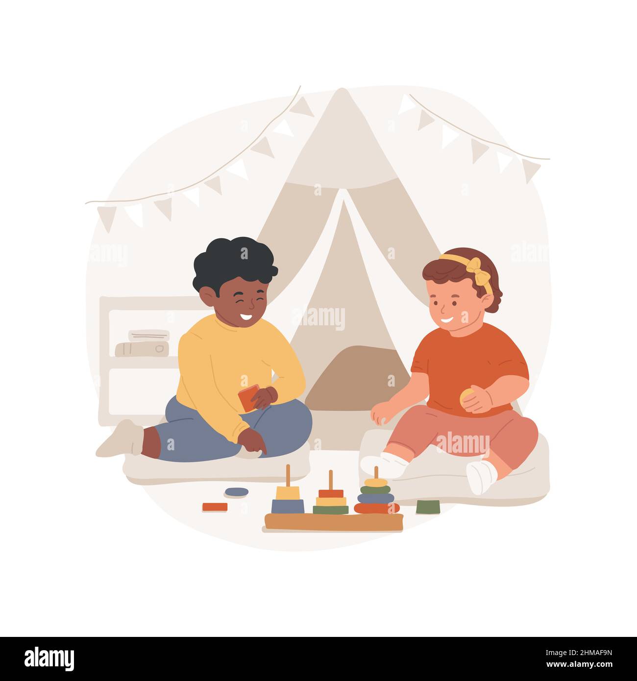 Interacting with children isolated cartoon vector illustration. Baby