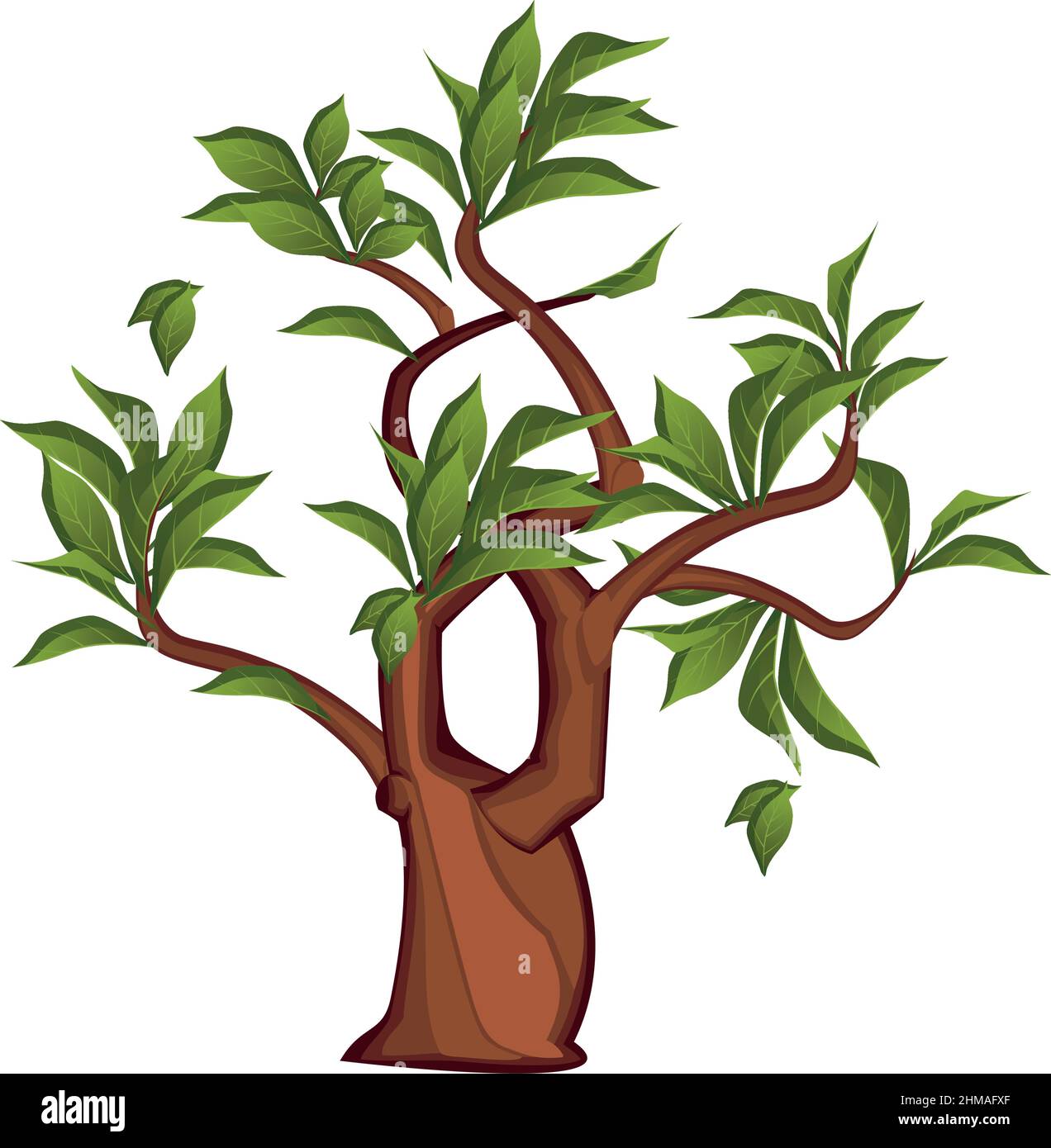Realistic green bushes on white background - Vector illustration Stock ...