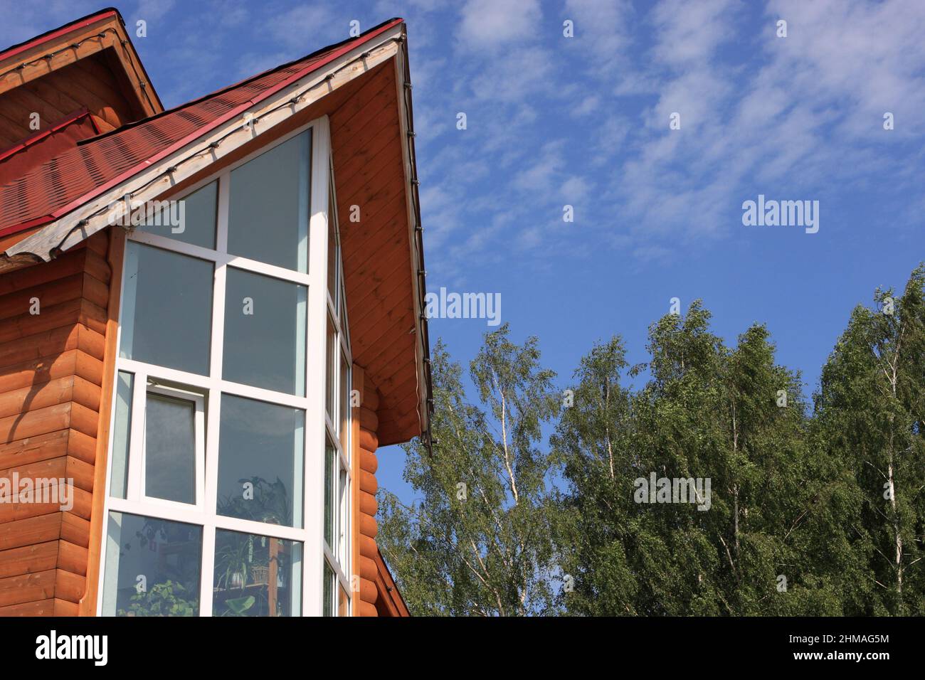 The wooden house in a summer forest, Russia Stock Photo - Alamy