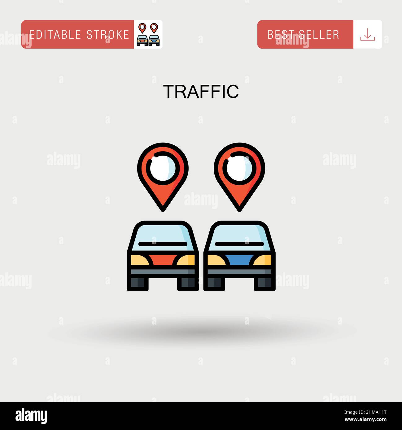 Traffic Simple vector icon. Stock Vector