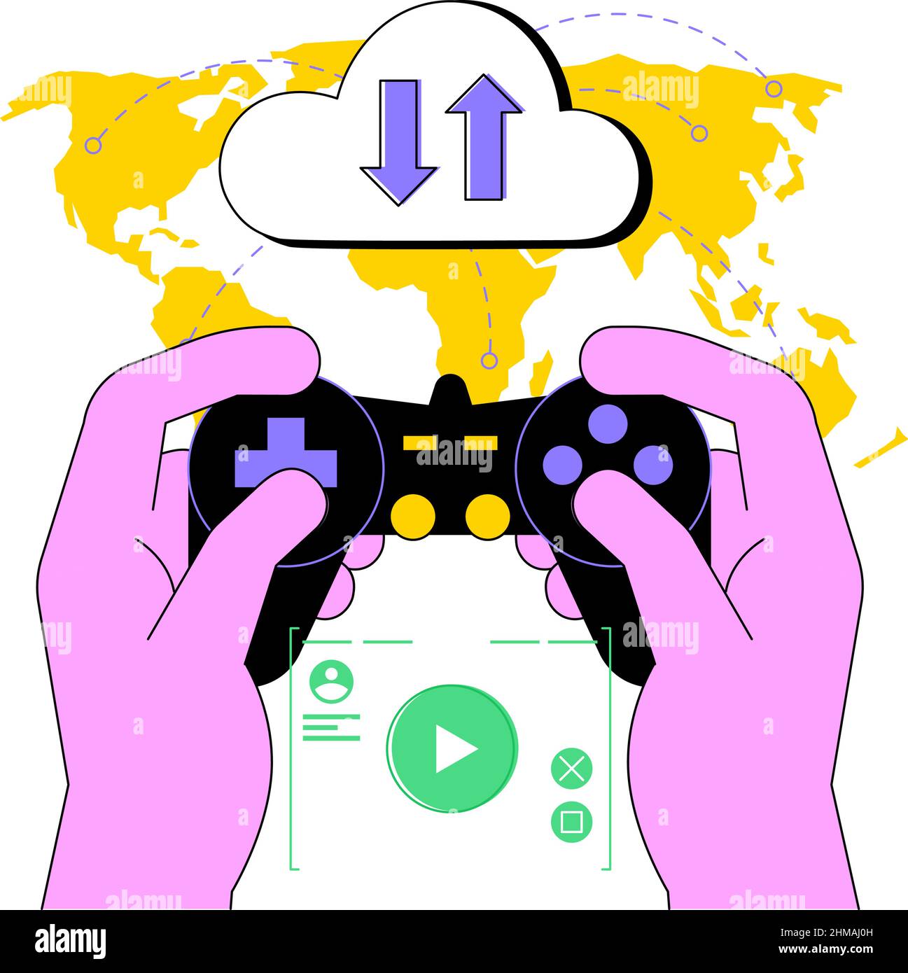 Cross platform play, online gaming concept icon. Server connection, internet  multiplayer idea thin line illustration. Esports, video game competition  Stock Vector Image & Art - Alamy