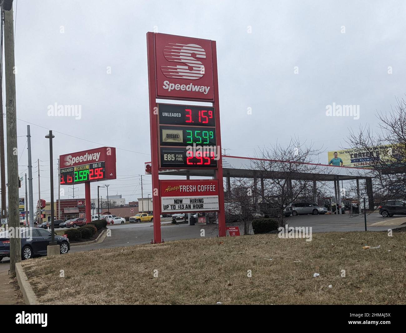Parking lot of a Speedway Gas Station Stock Photo Alamy