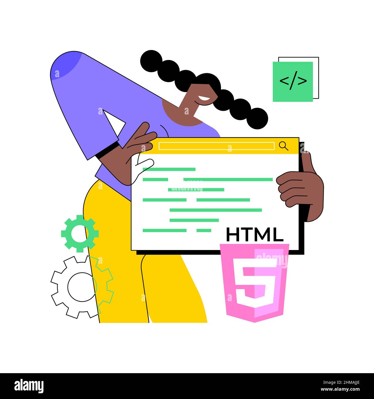 HTML5 website development abstract concept vector illustration. HTML5  development, website design element, menu bar, responsive landing page,  user experience abstract metaphor Stock Vector Image & Art - Alamy