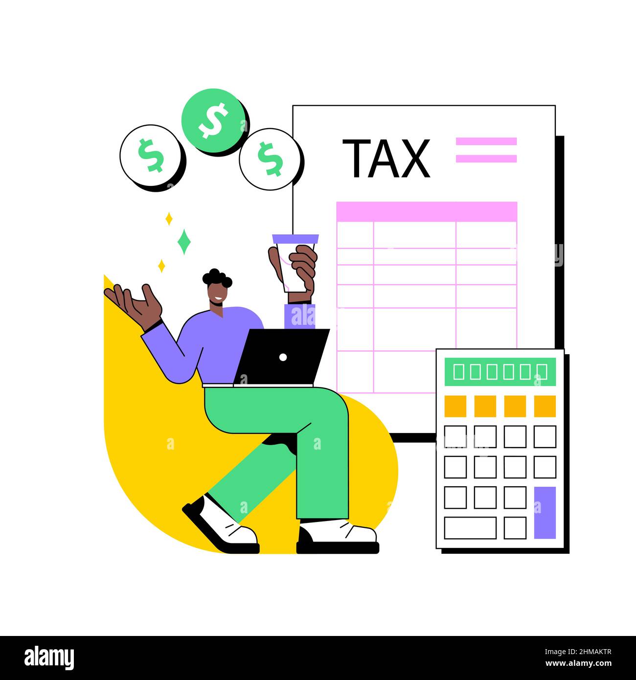 Corporate tax abstract concept vector illustration. Tax preparation