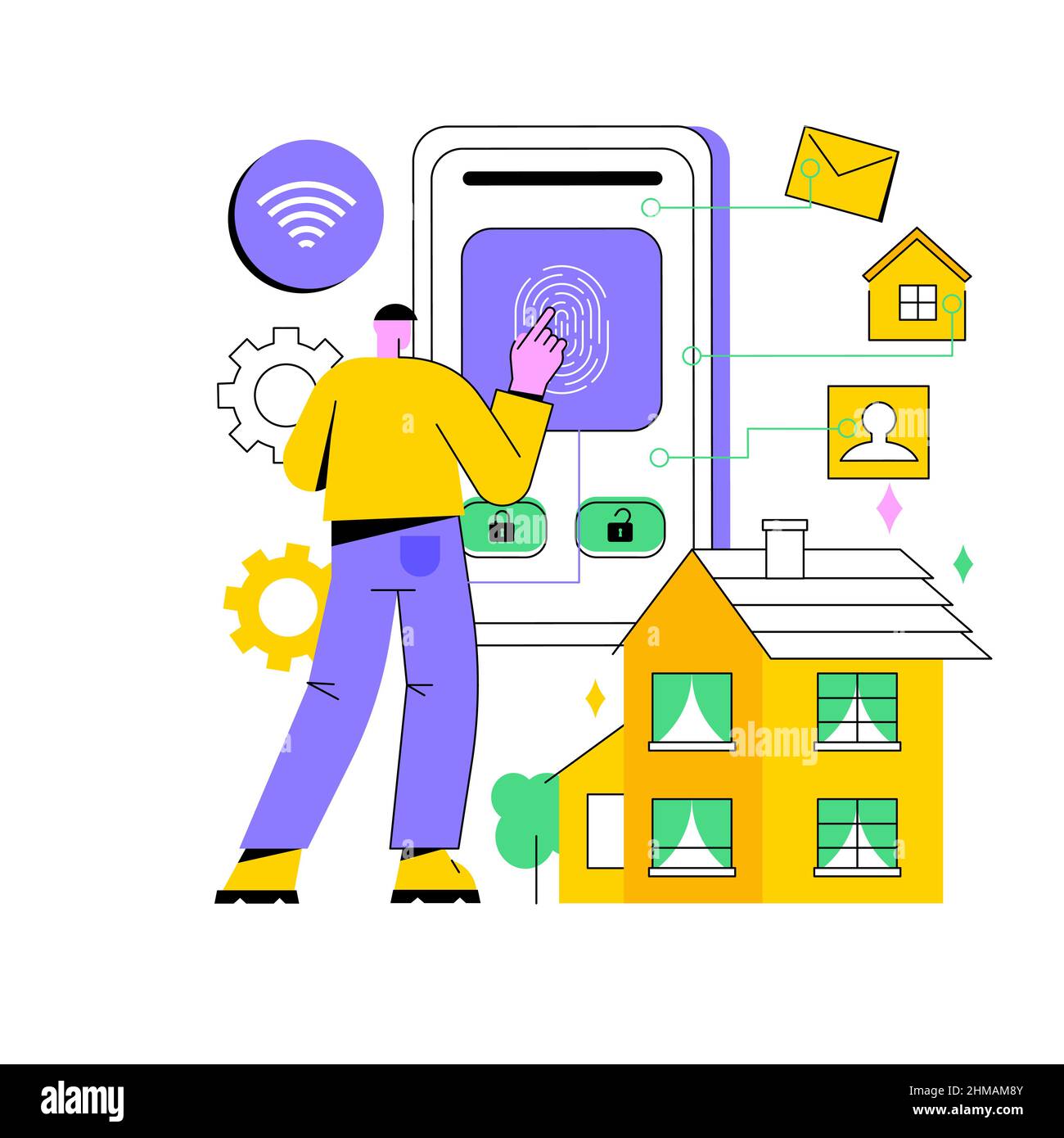 Access control system abstract concept vector illustration. Access