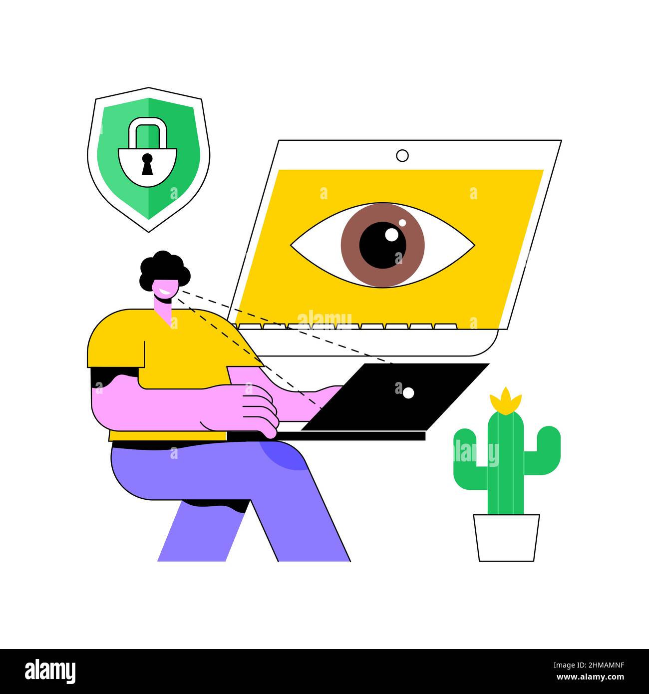 Eye tracking technology abstract concept vector illustration. Eye