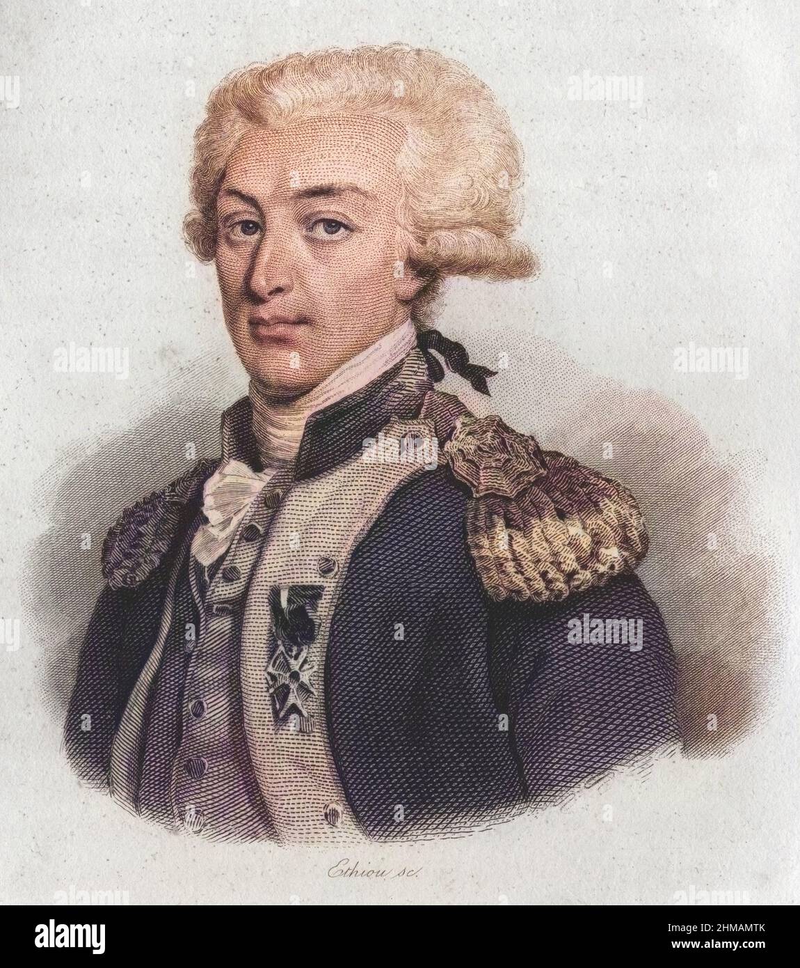 Portrait de Lafayette - Gilbert du Motier de La Fayette 1757-1834 Stock Photo