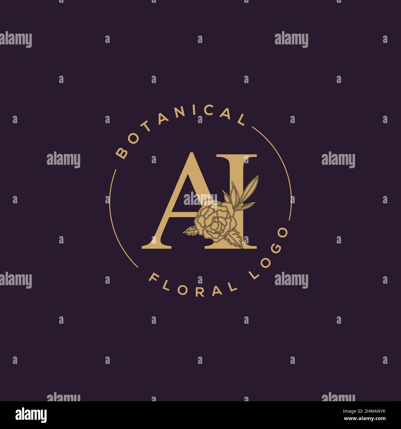 Initial AI letter luxury beauty flourishes ornament monogram logo Stock ...