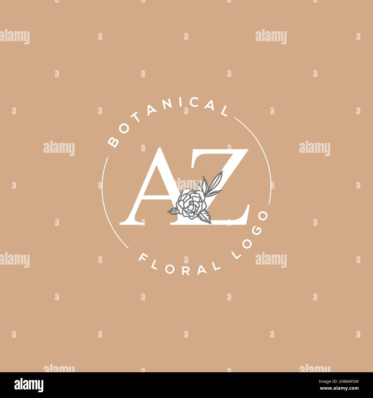 Initial AZ letter luxury beauty flourishes ornament monogram logo Stock ...