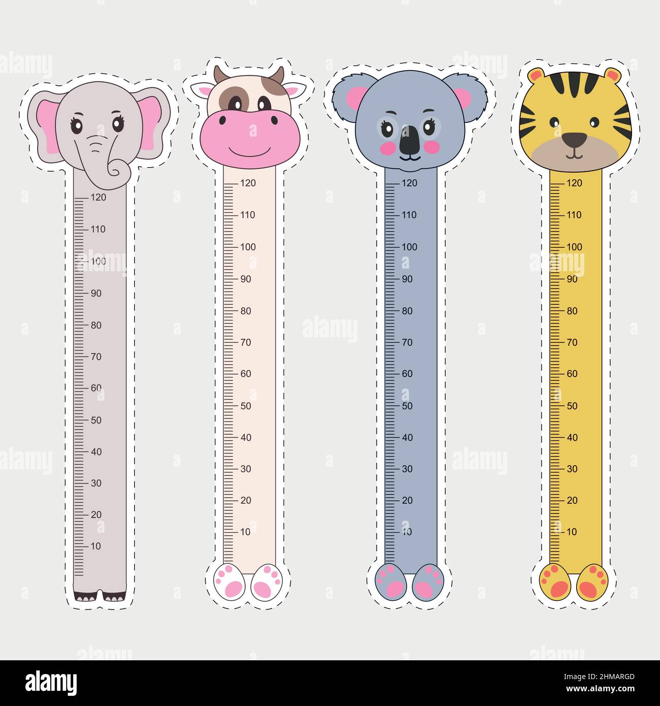 Vector set for children, bookmarks with cute. Stock Vector