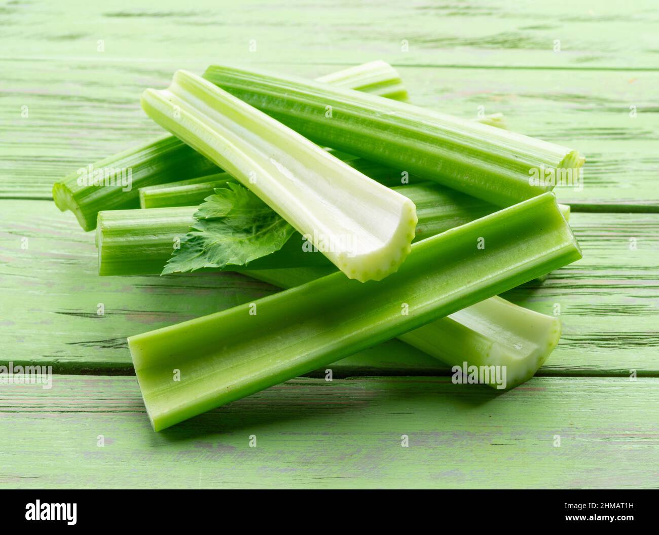 Pile of celery ribs isolated on white background Stock Photo Alamy