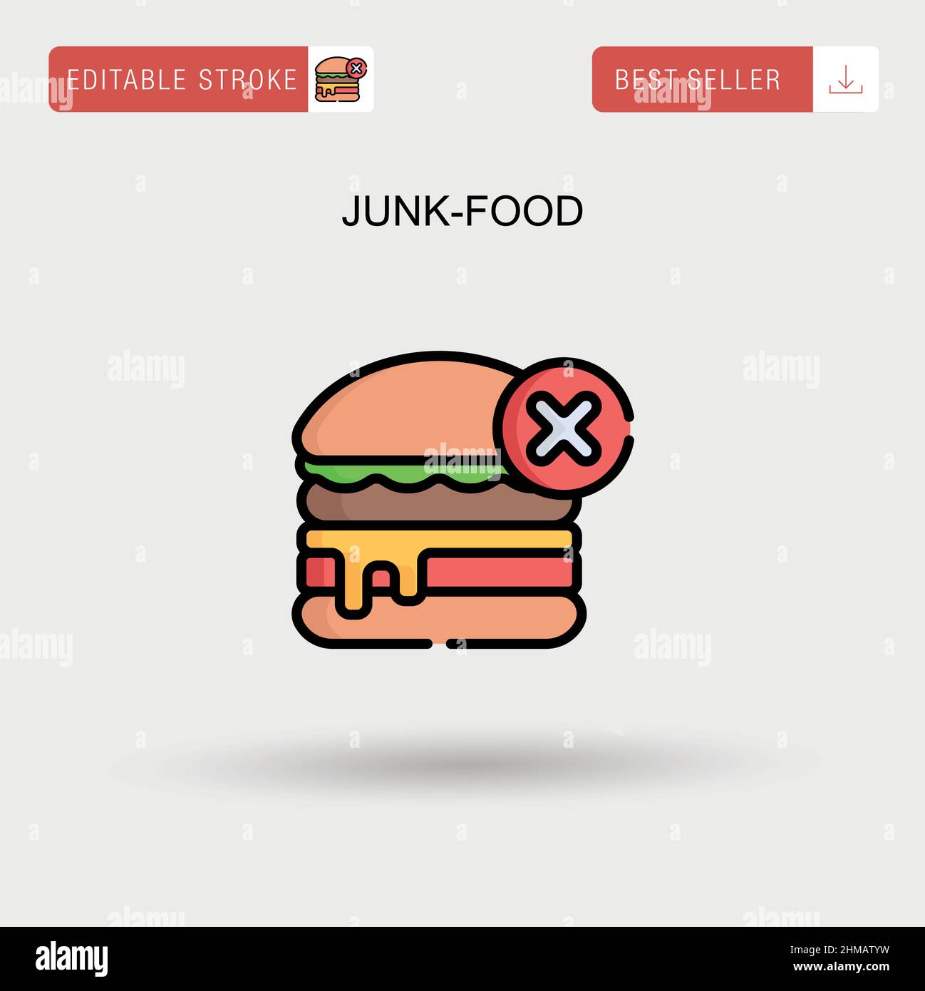 Junk-food Simple vector icon. Stock Vector