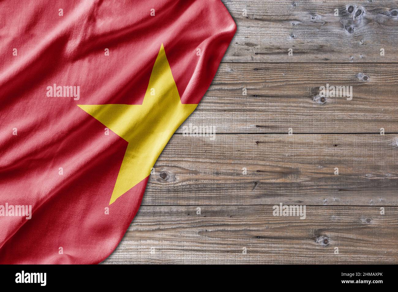 Wooden pattern old nature table board with Vietnam flag Stock Photo - Alamy
