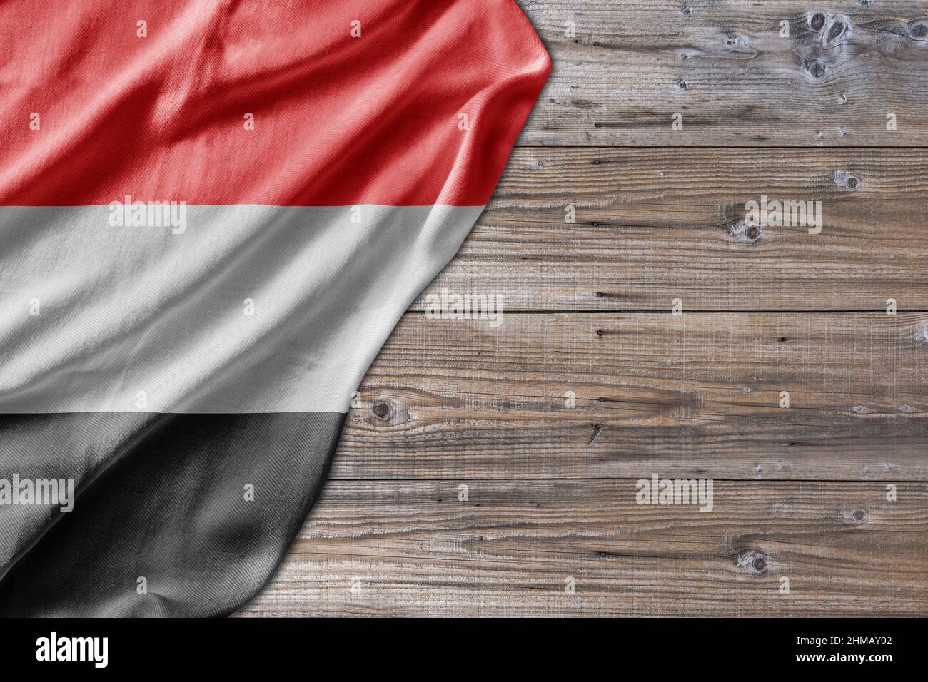 Wooden pattern old nature table board with Yemen flag Stock Photo - Alamy