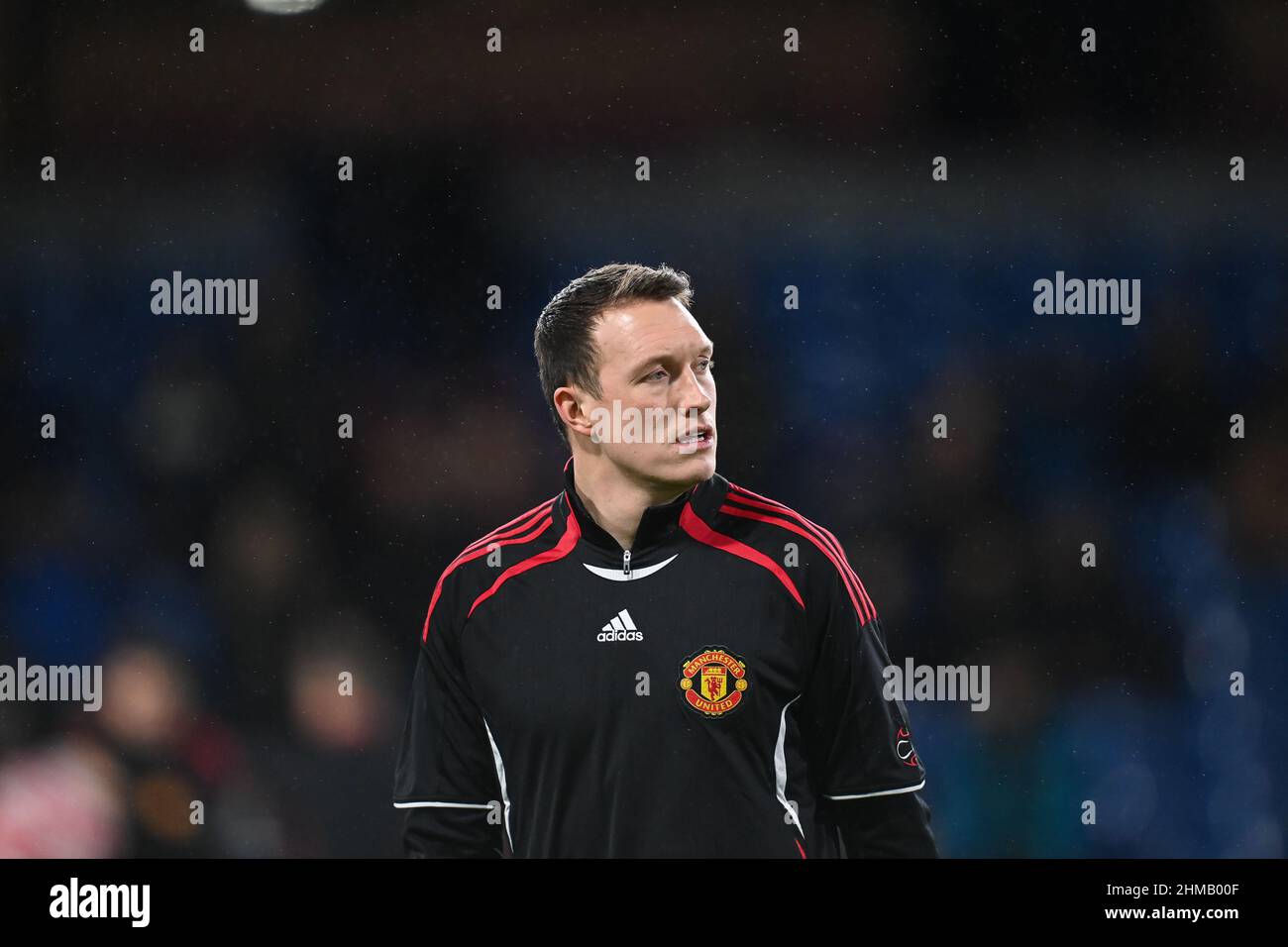 Phil Jones #4 of Manchester United during the pre-game warmup in, on 2/8/2022. (Photo by Craig Thomas/News Images/Sipa USA) Credit: Sipa USA/Alamy Live News Stock Photo